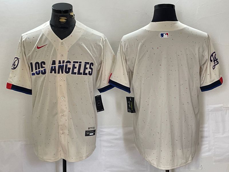 Men Los Angeles Dodgers Blank Cream Fashion Nike Game MLB Jersey style 1->los angeles dodgers->MLB Jersey